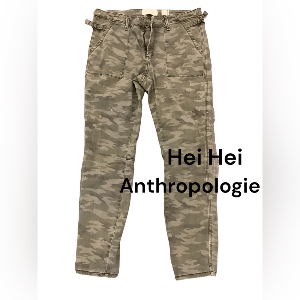 Anthropologie Hei Hei Olive Camo Skinny Jeans